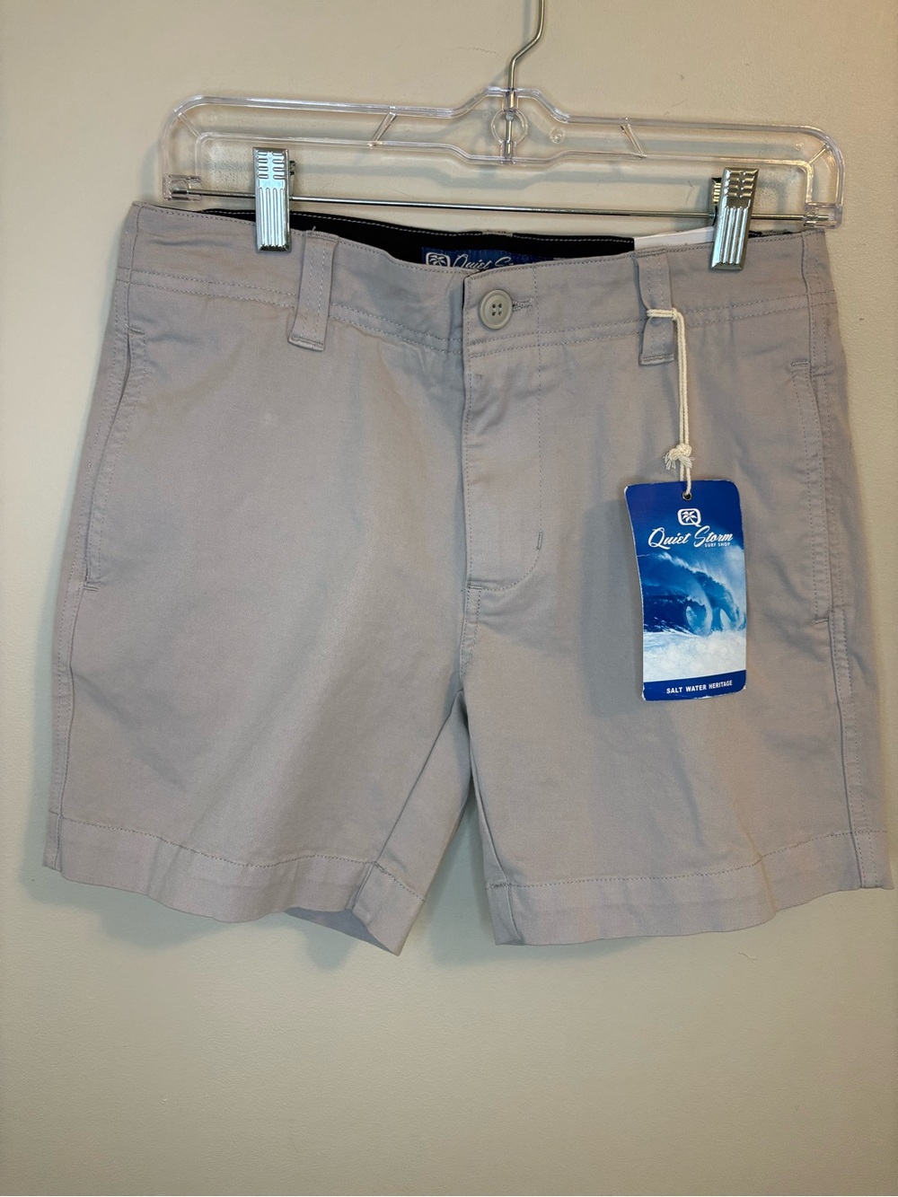 NWT Quiet Storm Stretch Twill Shorts Light Gray Mens Size 28